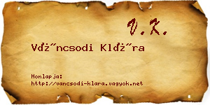Váncsodi Klára névjegykártya