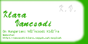 klara vancsodi business card